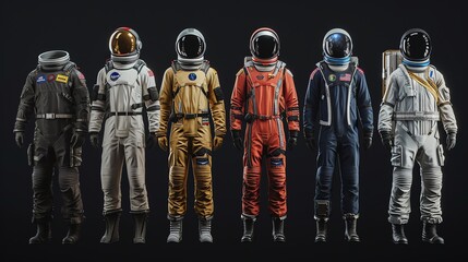 Fototapeta premium Set of Space Suit in Game Style