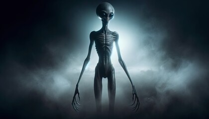 Ethereal Visitor: Alien Presence in the Mist