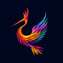 stork vector illustration for vibrant creative trendy brand logo or modern graphic design