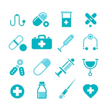 vector medical items icons