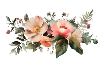 Floral Design Isolated on Transparent Background