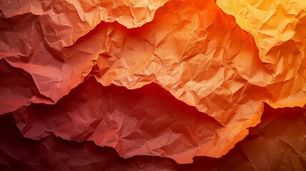Orange texture of crumpled paper
