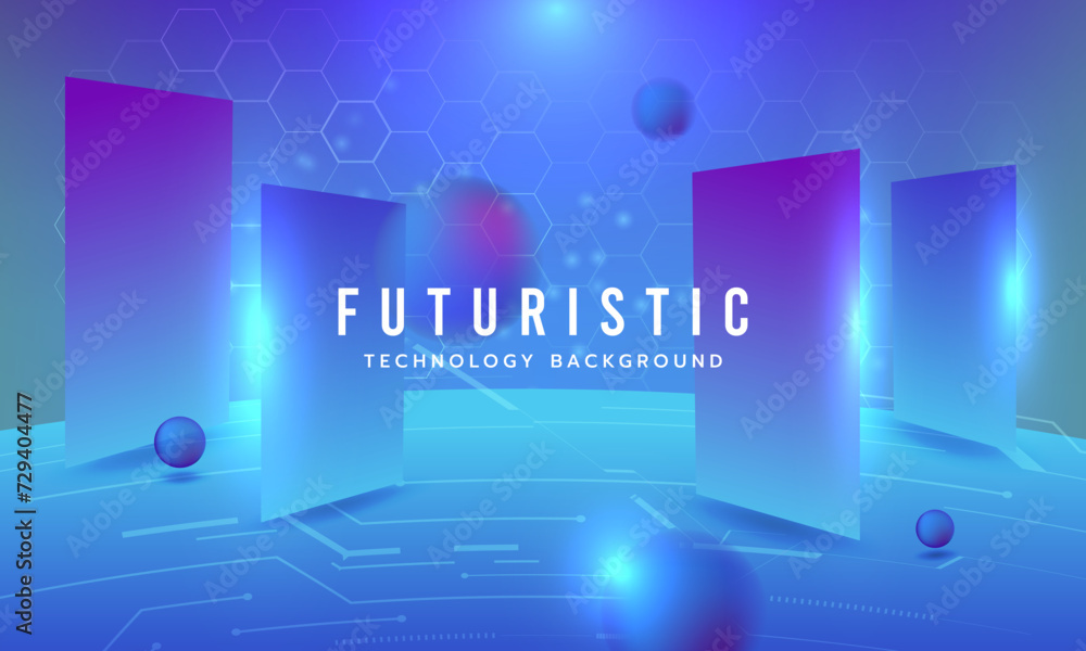 Aufkleber futuristic technology abstract background. abstract futuristic curve digital line design.modern futu