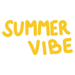 Hand drawn of summer vibe card, vector illustration.