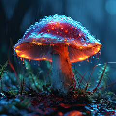 Colorful magical mushroom 