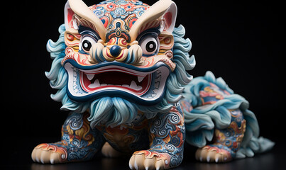 Fototapeta premium Baron or Lion Dance, studio shot