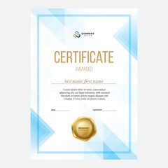 Fototapeta premium Design of the certificate, award diploma, modern geometric background, creative design, vector