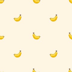 Banana pixel seamless pattern