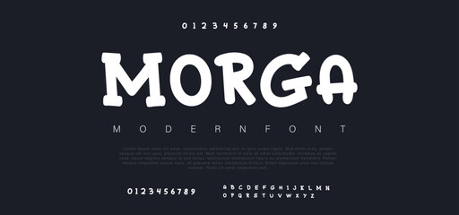Morga Elegant Font Uppercase Lowercase and Number. Classic Lettering Minimal Fashion Designs. Typography modern serif fonts regular decorative vintage concept. vector illustration 
