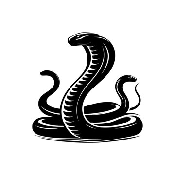 cobra snake silhouette on isolated background