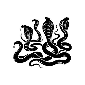 cobra snake silhouette on isolated background