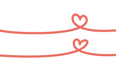 Heart linear illustration. One line continuous doodle for Valentine's Day card. Minimal heart design.