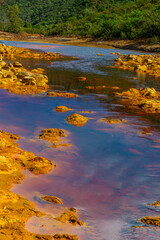 Vibrant Rio Tinto River with Iron-rich Red Waters