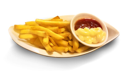 Photo a french fries with souce
