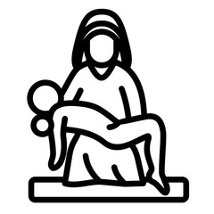 Pieta Statue Icon