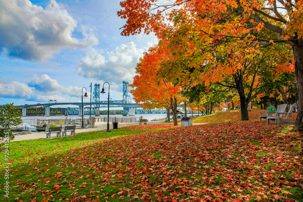 Wall mural maine-bath-waterfront