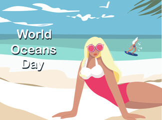 Banner dedicated to the World Oceans Day.