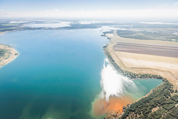 Tailing pond which is no longer in use and now a lake.