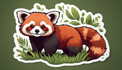 Cute panda illustration in sticker style