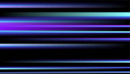 Motion neon lines, sparkle light effect vector illustration. Abstract blur of bright energy laser beams and color trails, dynamic speed shiny rays flow and shine on dark background