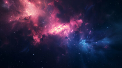 A celestial nebula brimming with stars, nebulous clouds with hues of blue and specks of white starlight scattered