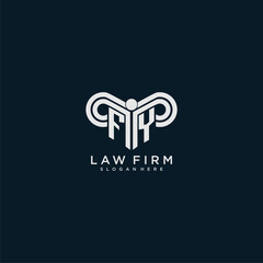 FY initial monogram logo lawfirm with pillar design