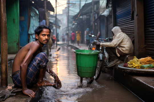 Street images of children in Indian communities