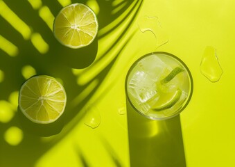 Refreshing Glass of Lemonade With a Slice of Lime