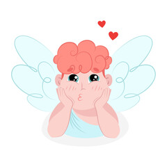 angel with heart, valentine, card, heart, cupid, cupid with bow and arrow, cupid with bow 