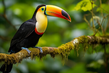 Obraz premium Toucan on the branch in tropical forest