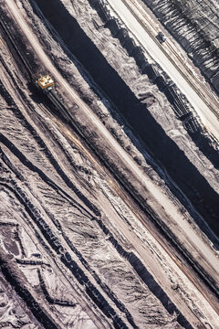 Aerial view of strip mine in eastern Germany. Wezlow, Germany