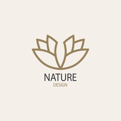 Lotus flower logo beauty vector illustration. - Nature symbol design template.