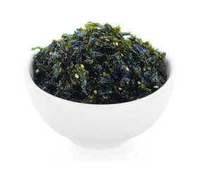 Japanese food nori dry seaweed or edible seaweed on white