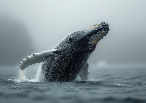 Humpback Whale Leaping Out of the Water