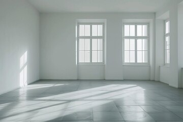Fototapeta premium Empty light room interior Providing a minimalist and serene space Perfect for showcasing simplicity Elegance And the potential of personal or professional environments
