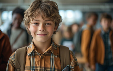 Fototapeta premium Multiracial Group With Smiling Young Boy