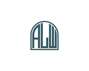 ALW logo design vector template