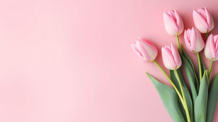 Women's Day, Valentine's Day, Mother's Day background concept, empty floral background with copy space