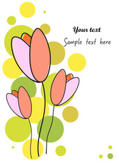flat icon on white background tulip blooms . 8 March . Card. Women's spring day. - 729423095