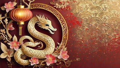 Happy Chinese New Year 2025, year of the snake, Chinese zodiac, animals