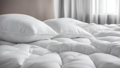 Fototapeta na wymiar Winter Ready: White Duvet on a Cozy Bed