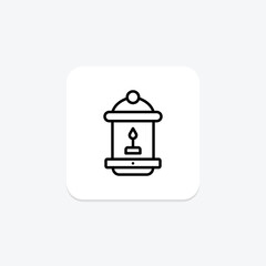 Lantern icon, light, illumination, decorative, icon line icon, editable vector icon, pixel perfect, illustrator ai file