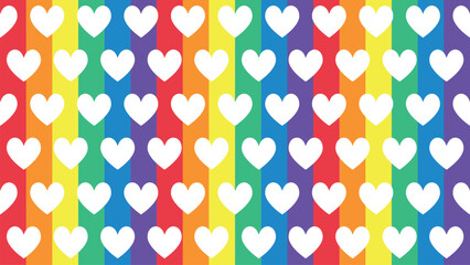 LGBTQ Seamless pattern, an Endless texture for a wallpaper or an web page background, texture. Colorful cute background with hearts / "PRIDE" / Stars / Rainbows / " LOVE "or LGBTQ flag