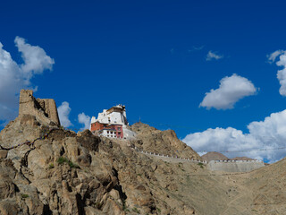 Namgyal Tsemo fort, Tsemo Goenkhang and Tsemo monastery on the top of Namgyal peak, built by king Tashi Namgyal in 16th century. This structure could be seen from everywhere in Leh.