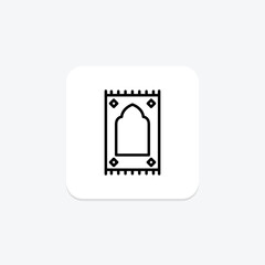 Prayer Mat icon, mat, islamic, prayer, icon line icon, editable vector icon, pixel perfect, illustrator ai file