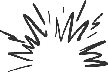 Cartoon boom effect. Comic bomb explosion. Doodle energy hit, speed crash with sparks. Power action element for manga and anime