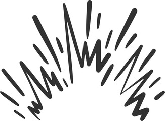 Cartoon boom effect. Comic bomb explosion. Doodle energy hit, speed crash with sparks. Power action element for manga and anime