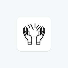 Praying Hands icon, hands, prayer, icon, praying line icon, editable vector icon, pixel perfect, illustrator ai file