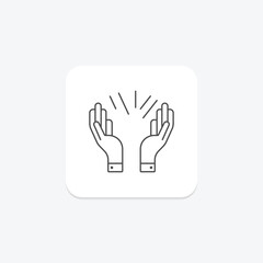 Obraz premium Praying Hands icon, hands, prayer, icon, praying thinline icon, editable vector icon, pixel perfect, illustrator ai file
