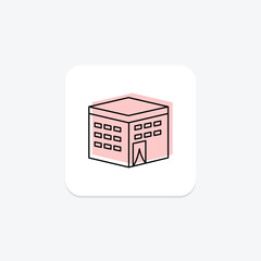 Kaaba icon, holy site, religion, icon, islamic pilgrimage color shadow thinline icon, editable vector icon, pixel perfect, illustrator ai file